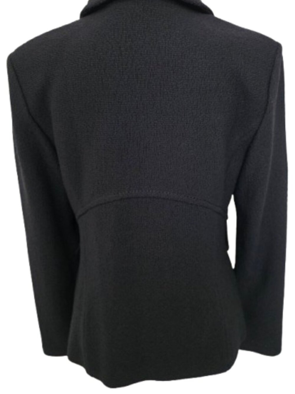 St. John Knit Blazer Size 8 Black One Button Closure - Picture 5 of 10